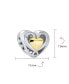 Фото #1 товара Couples Forever Love Knot Figure 8 Motif Crystal Accent Intertwined Infinity Open Heart Shaped Bead Charm For Women Teens Two Tone Gold Plated .925 Sterling Silver Fits European Bracelet