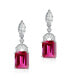 Sterling Silver White Gold Plated Cubic Zirconia Lantern Earrings
