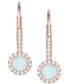 Lab-Grown Sapphire (1/2 ct. t.w.) & Lab-Grown White Sapphire (1/6 ct. t.w.) Halo Drop Earrings in 14k Rose Gold-Plated Sterling Silver (Also in Lab-Grown Ruby & Lab-Grown Opal)