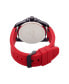 ფოტო #3 პროდუქტის Men's Matte Red Silicone Strap Watch 46mm