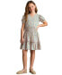 ფოტო #3 პროდუქტის Big Girls Floral Faux-Wrap Cotton Jersey Dress