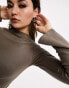 Фото #2 товара COLLUSION long sleeve mock neck top in grey