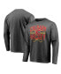 Фото #1 товара Men's Gray Distressed Calgary Flames Iced Out Long Sleeve T-shirt