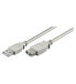 Wentronic USB 2.0 Hi-Speed extension cable - grey - 3 m - 3 m - USB A - USB A - USB 2.0 - 480 Mbit/s - Grey
