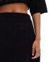 Фото #4 товара Object knitted skater skirt co-ord with contrast trim in black