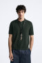 COTTON AND SILK KNIT POLO SHIRT