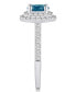 ფოტო #4 პროდუქტის London Blue Topaz and Diamond Accent Halo Ring in 14K White Gold