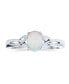 ფოტო #1 პროდუქტის Dainty BFF Triquetra Celtic Love Knot Oval White Created Opal Ring Promise For Teen For Women .925 Sterling Silver