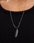 Фото #4 товара Faded Future feather pendant necklace with beads in silver