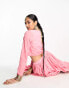 Nesavaali lehenga embroidered long sleeve crop top in blush pink