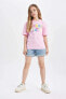 Kız Çocuk T-shirt C4451a8/pn666 Lt.pınk