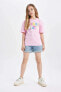 Фото #3 товара Kız Çocuk T-shirt C4451a8/pn666 Lt.pınk