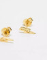 Kingsley Ryan bolt cut out stud earrings in gold plated