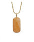 ფოტო #1 პროდუქტის Yellow Lace Agate Gemstone Yellow Gold Plated Sterling Silver Men Tag With Chain