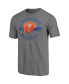 ფოტო #3 პროდუქტის Men's Heathered Gray Florida Gators Throwback Helmet Tri-Blend T-shirt