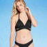 Women's Faux Wrap Halter Bikini Top - Kona Sol™ Black Size Small