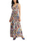 Фото #1 товара Petite Printed Twist-Front Maxi Dress
