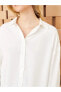 Фото #3 товара Lcw Modest Gömlek Yaka Düz Uzun Kollu Keten Karışımlı Oversize Kadın Tunik
