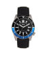 ფოტო #1 პროდუქტის Men Francis Leather Watch - Black/Blue, 42mm