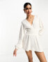 Pretty Lavish shirred playsuit in white