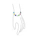 ფოტო #2 პროდუქტის Protection Good Luck Amulet Turkish Multicolor Opaque Glass Bead Evil Eye Bracelet For Women Sterling Silver 7.5 Inch