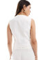 Mango asymmetric co-ord waistcoat in white