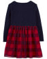 Toddler Long-Sleeve Plaid Dress 4T