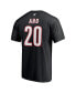 Фото #3 товара Men's Sebastian Aho Black Carolina Hurricanes Alternate Authentic Stack Name and Number T-shirt