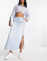 Фото #4 товара ASOS DESIGN denim cargo maxi skirt in bleach