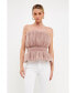 Фото #2 товара Women's Strapless Tulle Banded Top