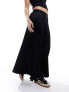 Y.A.S satin pleated midi skirt in black 2XL - фото #4