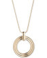 ფოტო #1 პროდუქტის Gold-Tone Textured Circle 48" Adjustable Pendant Necklace