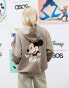 ASOS DESIGN Disney unisex oversized hoodie with Mickey Mouse prints in grey