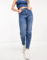 Stradivarius slim mom jean with stretch in authentic blue