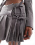 Фото #5 товара COLLUSION tie front mini kilt co-ord in grey