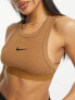 Nike trend ribbed crop tank vest top in ale brown