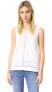 Vince 155851 Women's Ramie Lace Insert Shell Blouse Sleeveless White Sz. XS