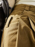 Фото #7 товара Urban Revivo wide leg belt detail cargo trousers in khaki brown