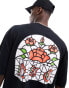 Фото #1 товара ASOS DESIGN oversized t-shirt in black with stained-glass back print