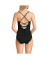 Фото #3 товара Women's Long Chlorine Resistant Lace Up One Piece Swimsuit