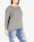 ფოტო #4 პროდუქტის Plus Size Sandy Round Neck Sweater