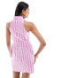 Фото #3 товара Mango stripe tie front mini dress in pink