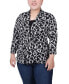 Фото #1 товара Plus Size 3/4 Sleeve Two-Fer Top