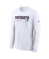 Men's White New England Patriots Infograph Lock Up Performance Long Sleeve T-shirt