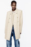 Фото #2 товара Двубортное пальто из смесовой шерсти с высоким воротником ZARA