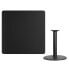 Фото #2 товара 42'' Square Black Laminate Table Top With 24'' Round Table Height Base