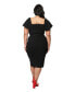 ფოტო #2 პროდუქტის Plus Size Short Flutter Sleeve Sweetheart Neck Wiggle Dress