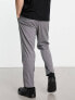 New Look slim pull on smart trouser in grey check