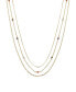 ფოტო #1 პროდუქტის 14K Gold Flash Plated Multi Color Cubic Zirconia 3-Piece Layered Chain Necklace Set with Extender