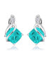 Фото #1 товара Silver earrings with turquoise zircons SVLE0219SH8Z400